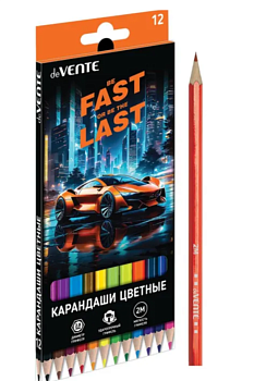 Карандаши 12 цв. deVente Fast Or Last заточен., картон. уп., европодвес, 5022537