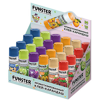 Клей-карандаш ароматизированный FUNSTER (ФАНСТЕР), ассорти 6 запахов, 15 г, 274269